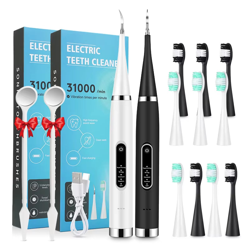 Electric Toothbrush Dental Calculus Scaler 5 Modes Oral Teeth Tartar Remover Plaque Stains Removal Teeth Cleaner Teeth Whitening