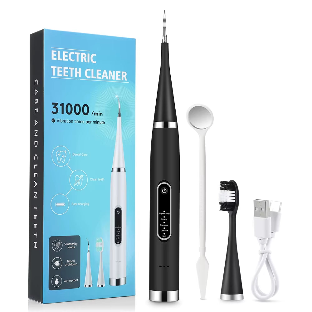 Electric Toothbrush Dental Calculus Scaler 5 Modes Oral Teeth Tartar Remover Plaque Stains Removal Teeth Cleaner Teeth Whitening